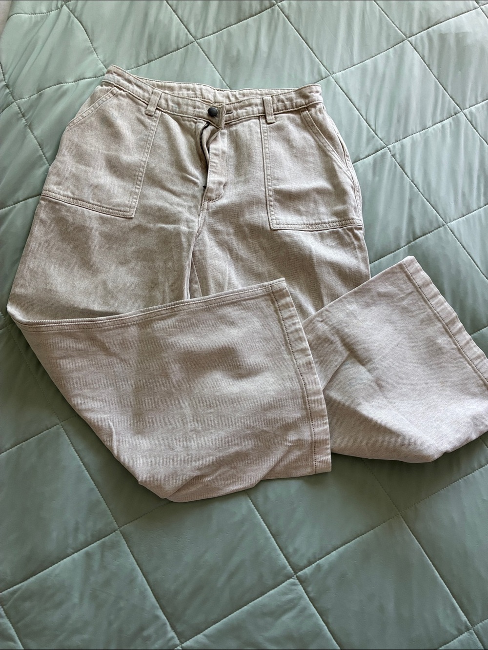 Cotton Jeans in Light Beige